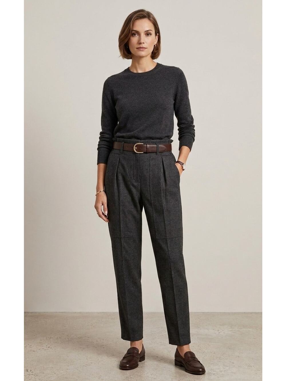 NWT Brunello Cucinelli Pleated Wool Trouser Pants US Sz 2 Relaxed High Rise